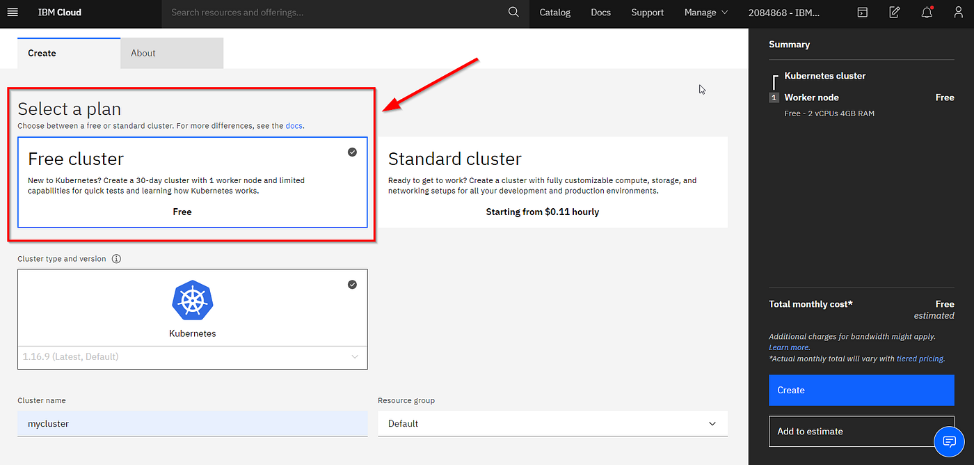 ตามรูปนะครับ ให้แน่ใจว่าเราเลือก Free Cluster จริงๆ นะครับ ส่วนที่เหลือให้เป็นค่า Default และทำการกดปุ่ม Create ได้เลยนะครับ