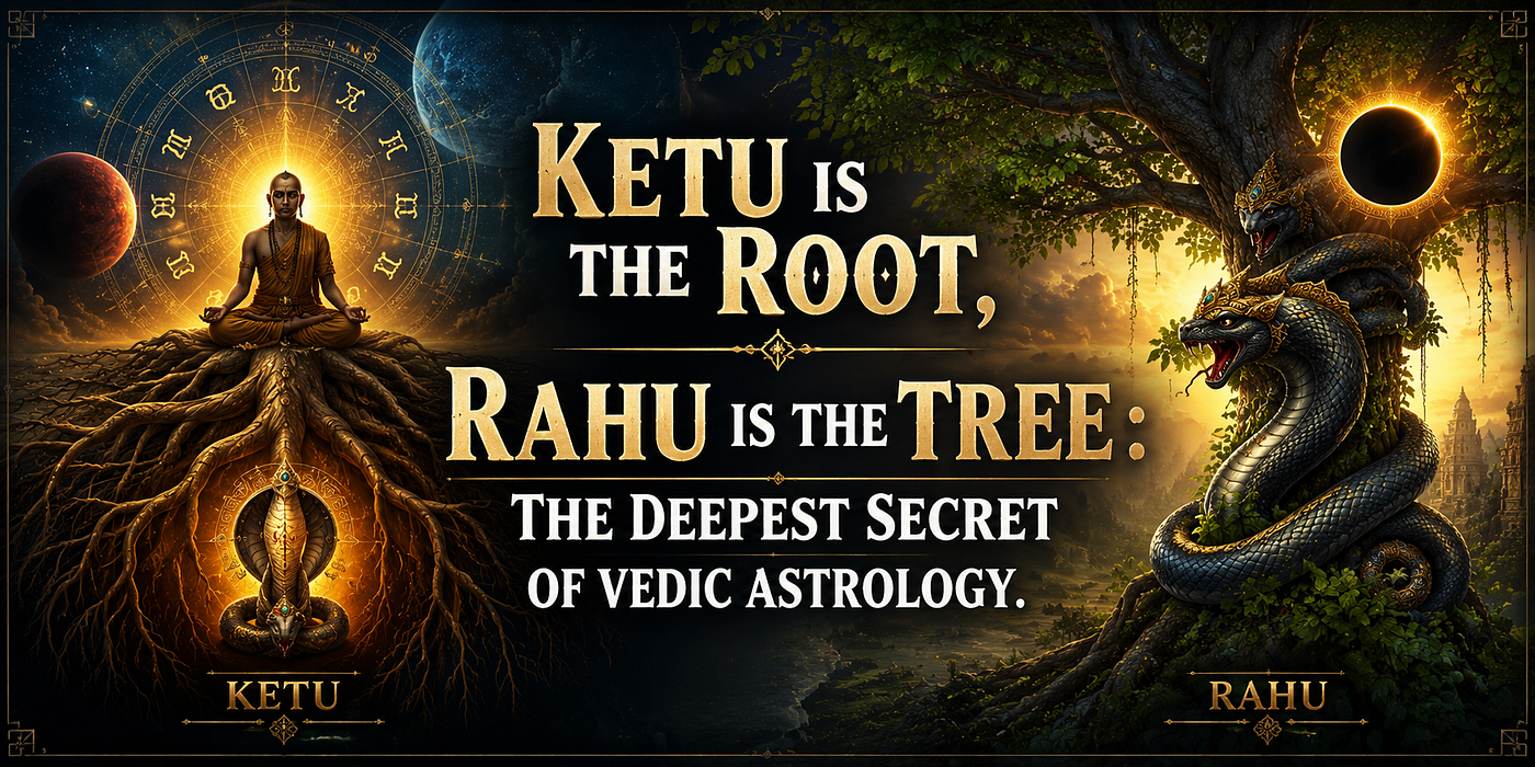 The Hidden Roots of Destiny: Ketu Beneath the Soil, Rahu Above The Eternal Tree of Life in Vedic…
