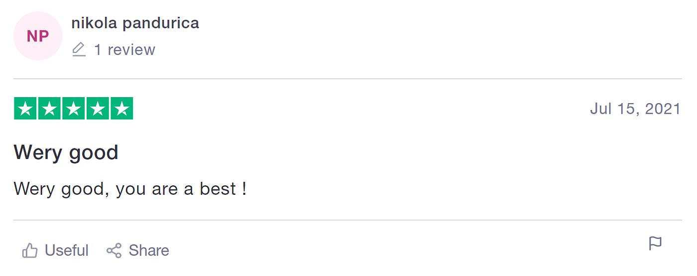 (W)Very positive review indeed.