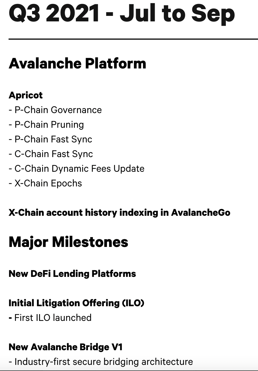 Milestones on Avalanche Roadmap. A story of ecosystem development | by Uwan  | Medium