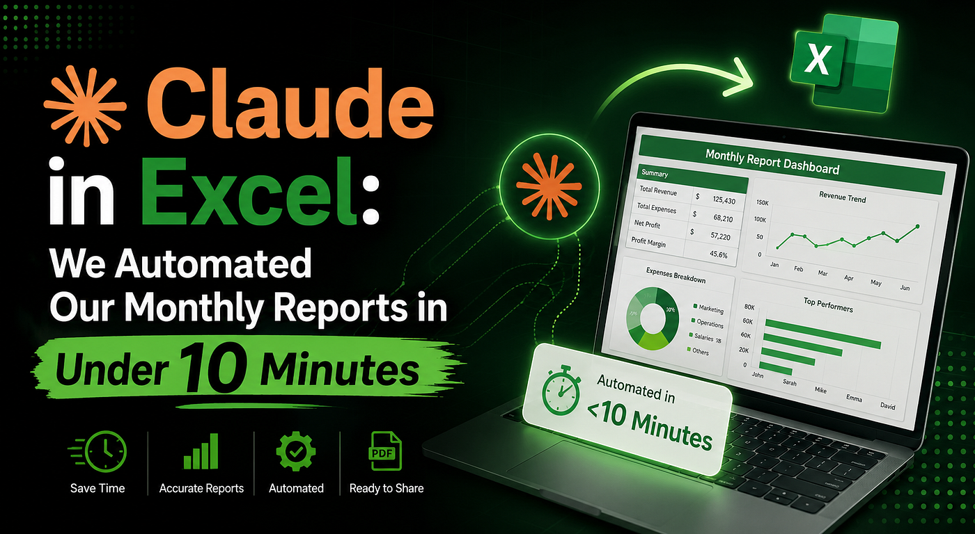 Claude in Excel: We Automated Our Monthly Reports in Under 10 Minutes (And I’m Never Doing It the…