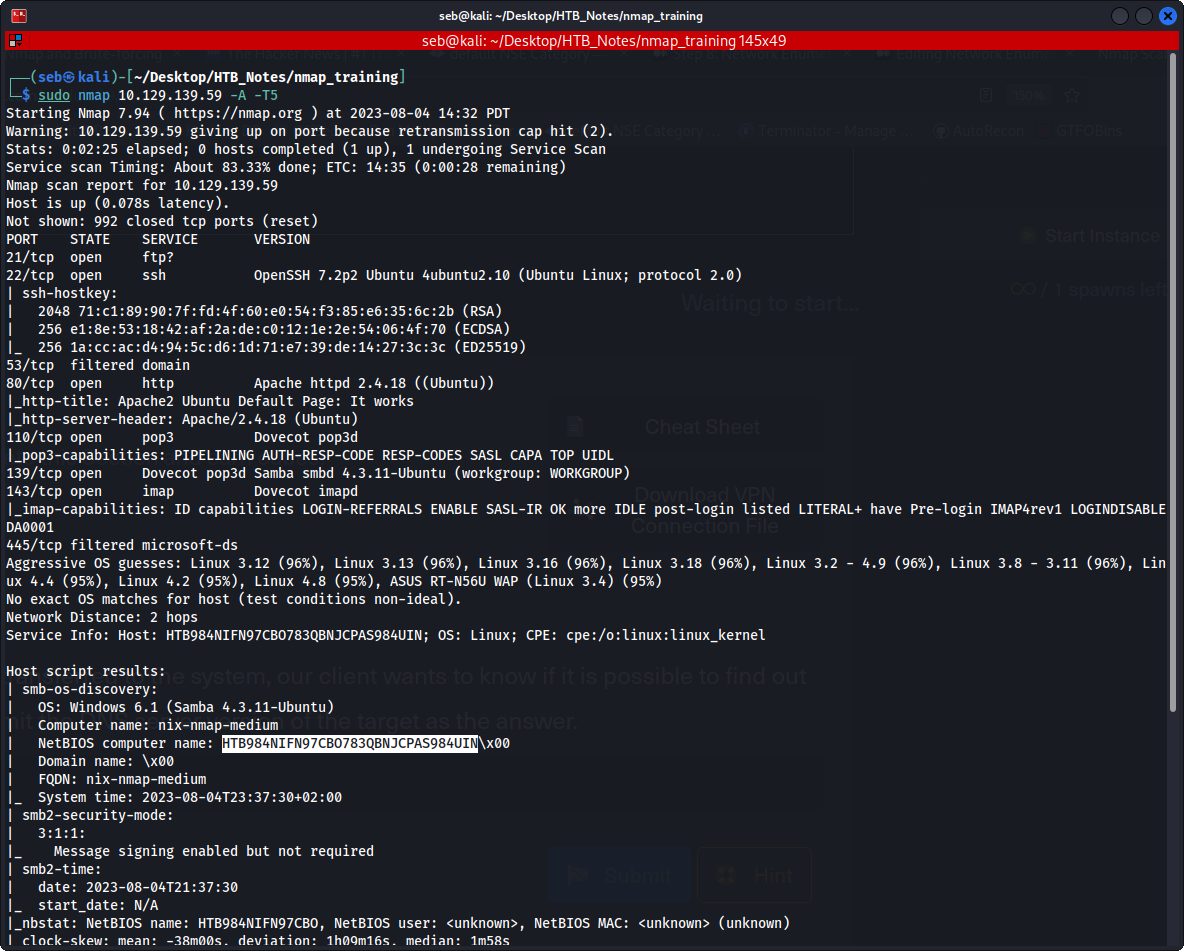 HTB Network Enumeration with Nmap Walkout