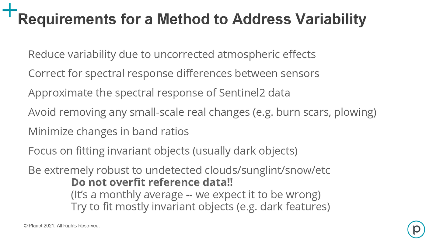 “Per-Scene Harmonisation and Normalisation of Planetscope Data.”¹⁵ Credit: Joe Kington, Planet at JACIE 2022