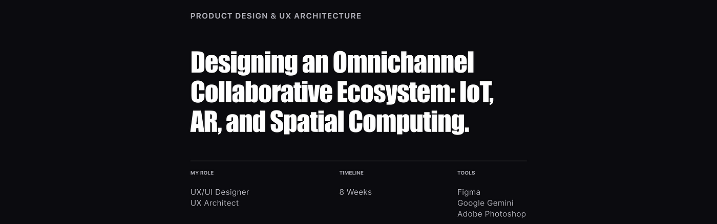 Designing an Omnichannel Collaborative Ecosystem: IoT, AR, and Spatial Computing.