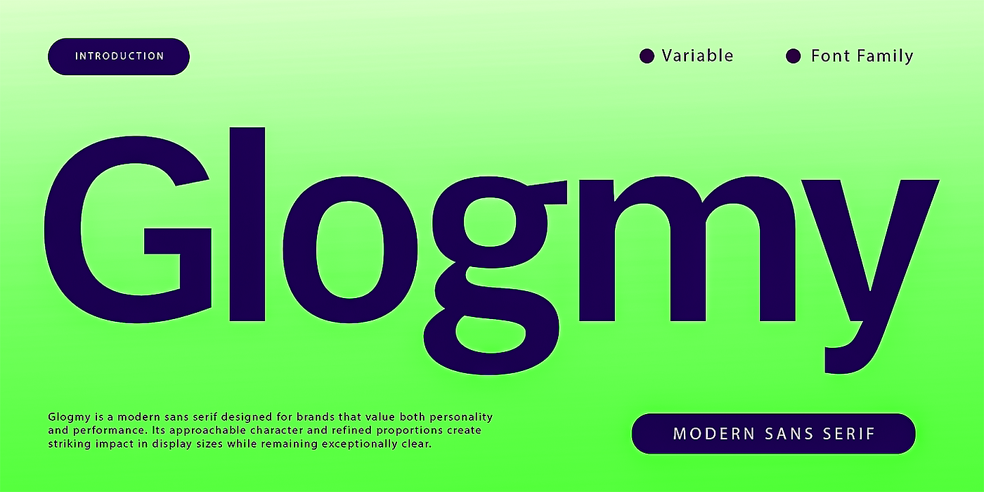 Glogmy Sans — A Contemporary Variable Typeface for Modern Brands