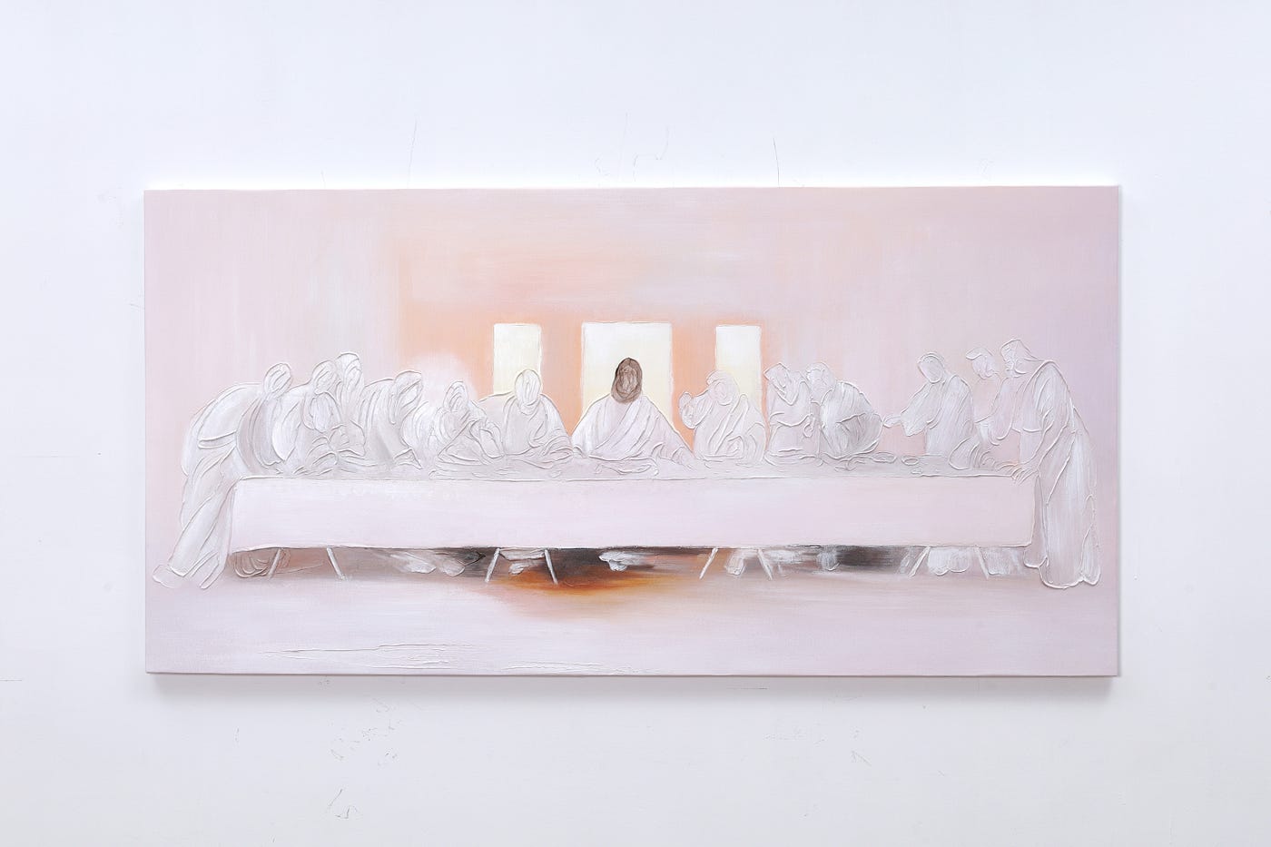 Reimagining The Last Supper in White: A Study of Texture, Light, and Spiritual Presence