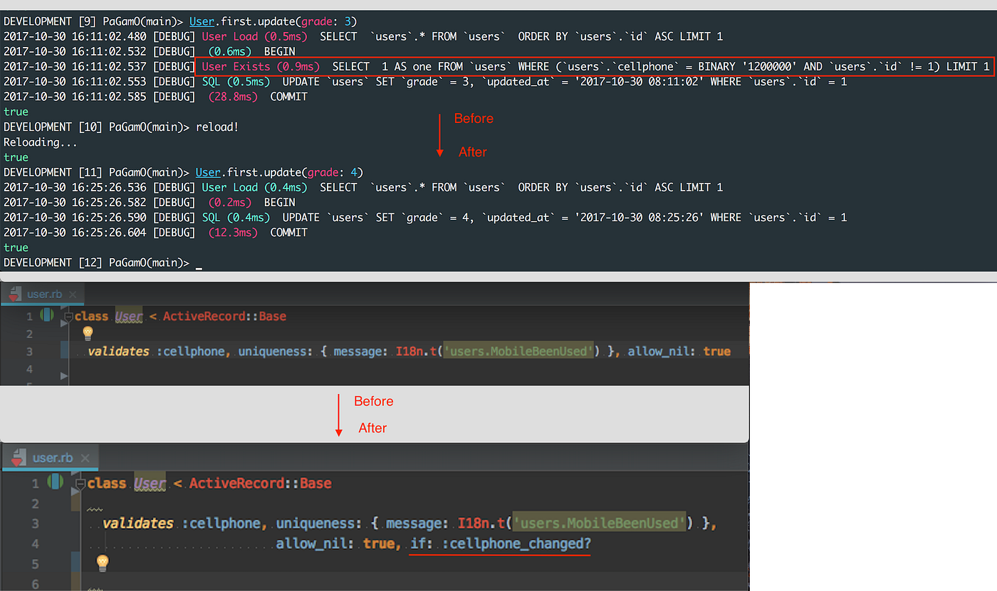Rails-model] Use conditional validation to reduce unnecessary DB query | by  Derek Fan | Medium