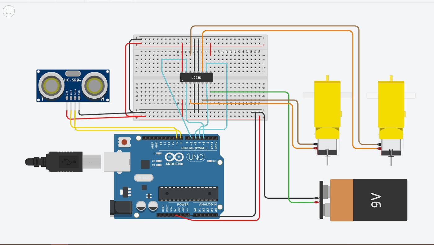 Circuit Servo Robot Arduino Servo Motor Obstacle Avoiding Robot