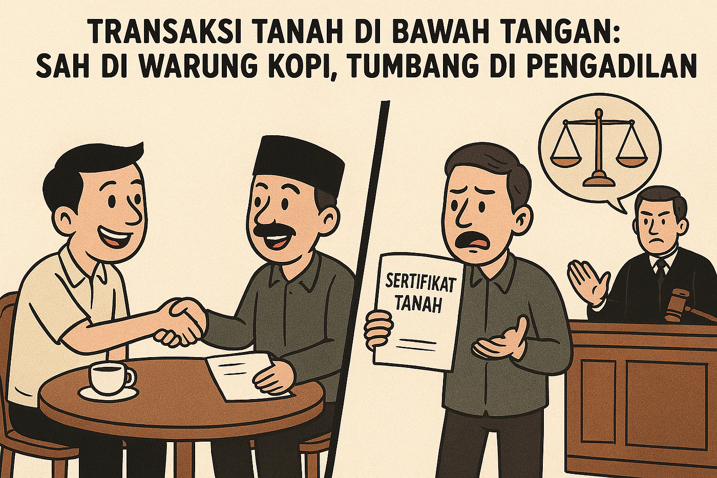 Transaksi Tanah di Bawah Tangan: Sah di Warung Kopi, Tumbang di Pengadilan