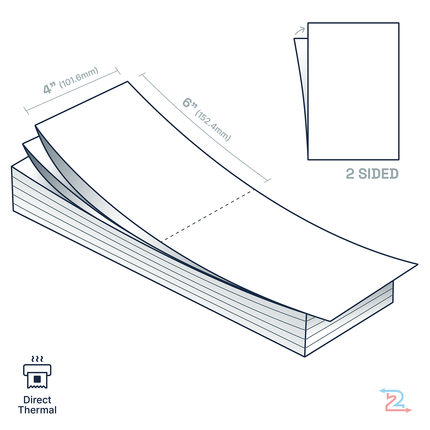 250 Double-Sided Paper Name Badges for Zebra Printer 4" x 6"