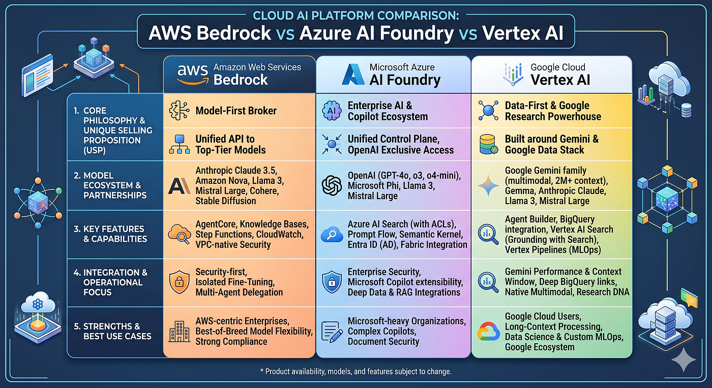 The Enterprise AI Platform Wars in 2026: AWS Bedrock vs Azure AI Foundry vs Google Vertex AI