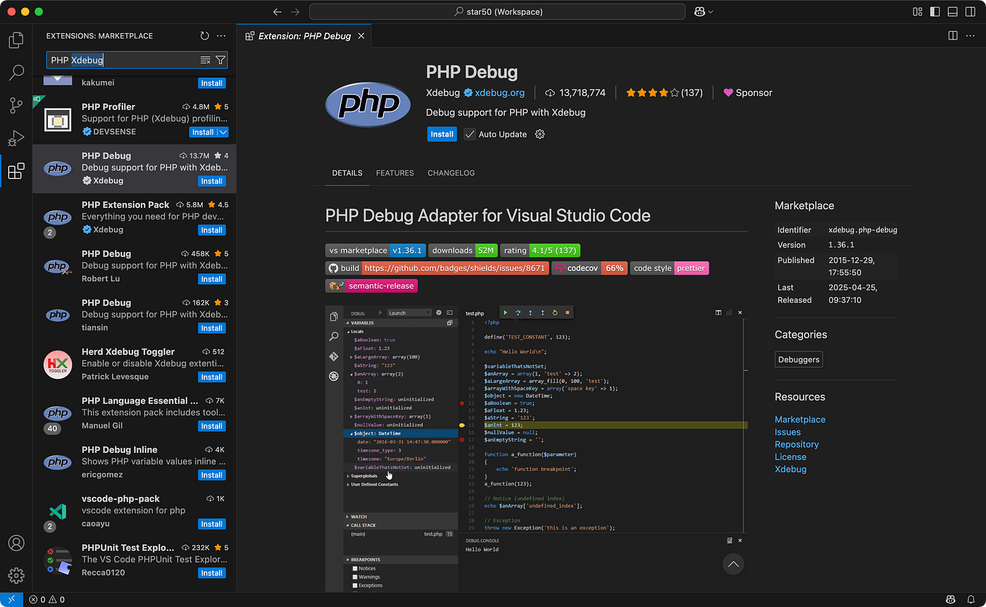 VS Code + PHP Debug