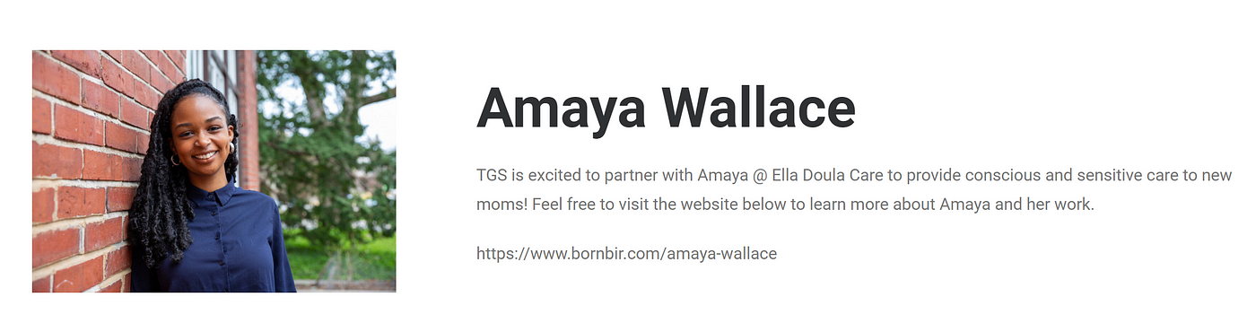 Amaya Wallace, Doula Bornbir Profile 