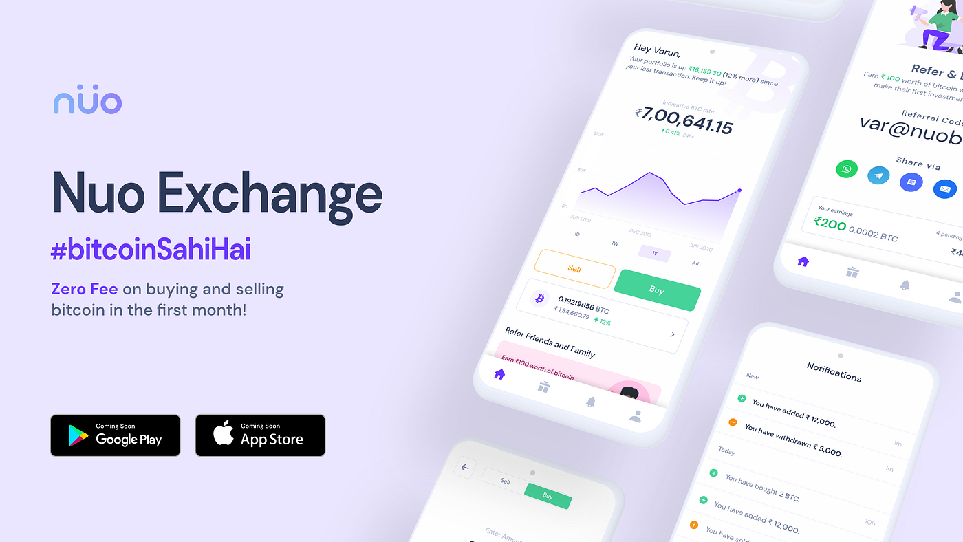 Nuo Exchange — The simplest way to invest in Bitcoin | by Siddharth Verma |  Nuo Network | Medium