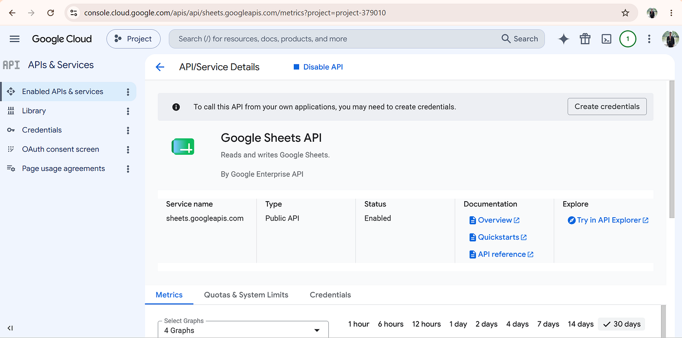 Google Sheets API