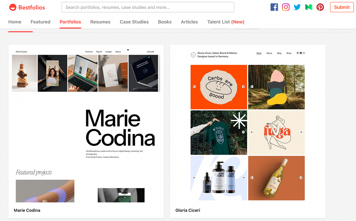 Excellent alternatives to Behance and Dribble for a UX designer's portfolio  | by Sergushkin.com | UX Planet