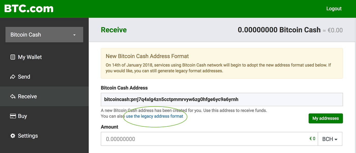 Bitcoin Cash CashAddr format in your BTC.com Wallet | by BTC.com | The BTC  Blog | Medium