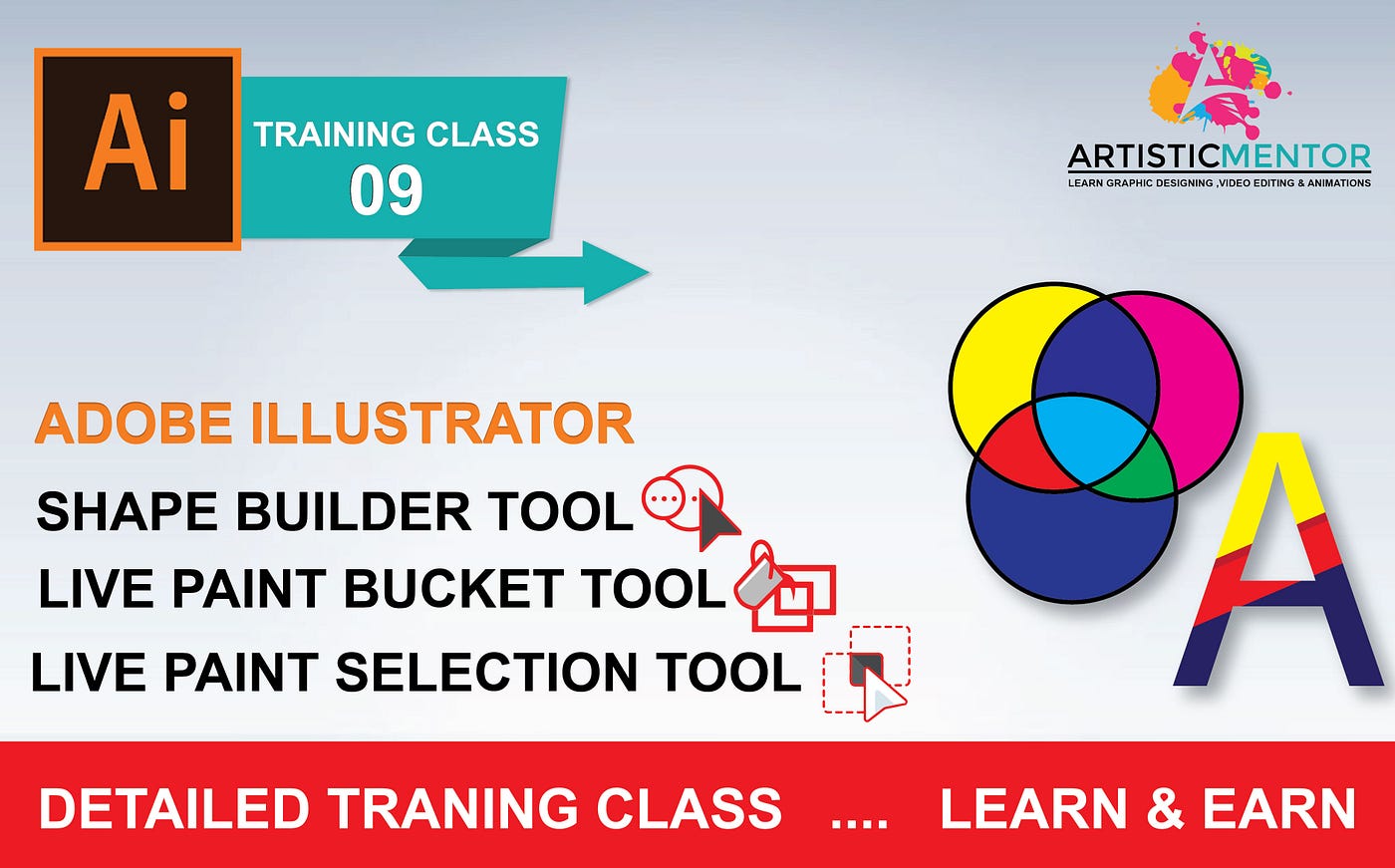 How to use Shape Builder and Live Paint Bucket Tools in Illustrator | by  ARTISTIC MENTOR | Medium