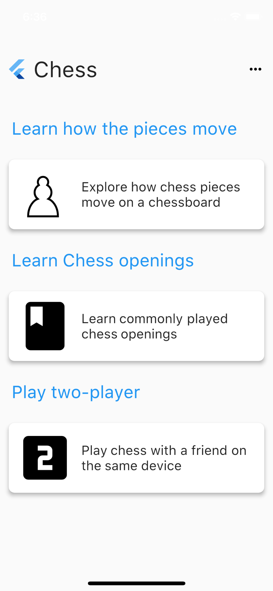 We made a Chess Puzzles App. The board is simplified so that