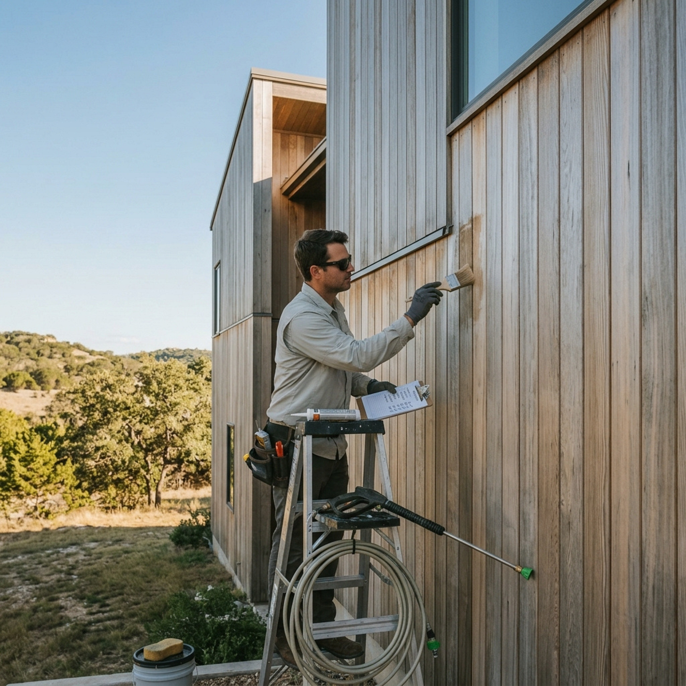 Maintaining SiOO:X Treated Vertical Grain Cedar in Central Texas Climate
