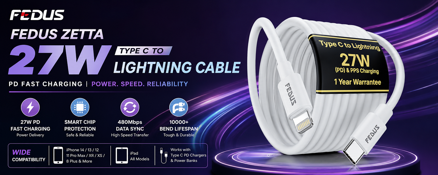 iPhone Charging Slow? Upgrade to This 27W PD Type C to Lightning Cable