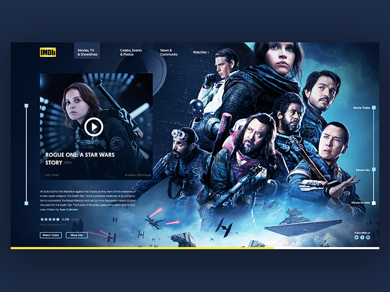 IMDb Movie/TV Page Redesign by Mads Egmose on Dribbble