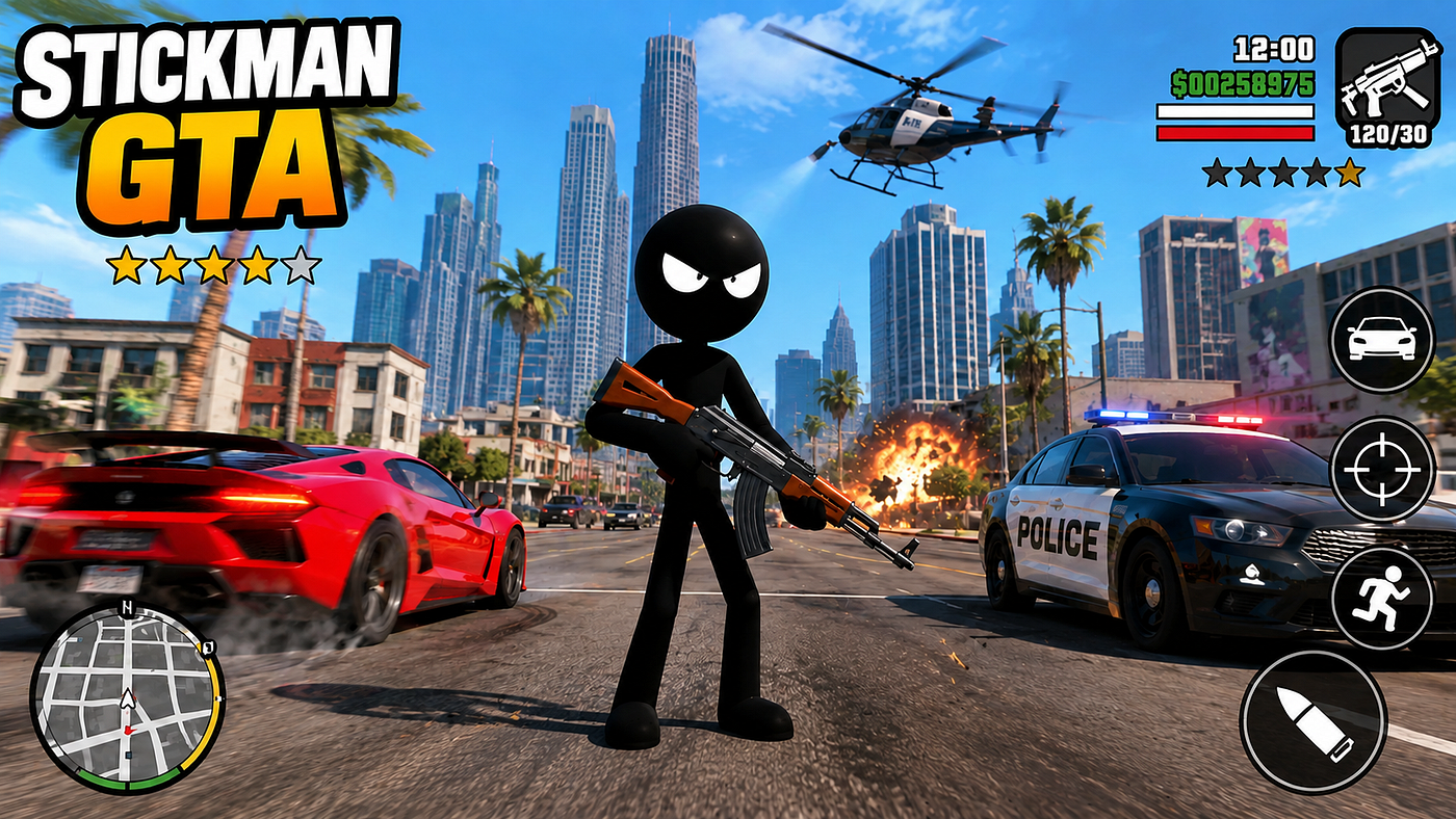 Stickman GTA: The Ultimate Open-World Stickman Adventure