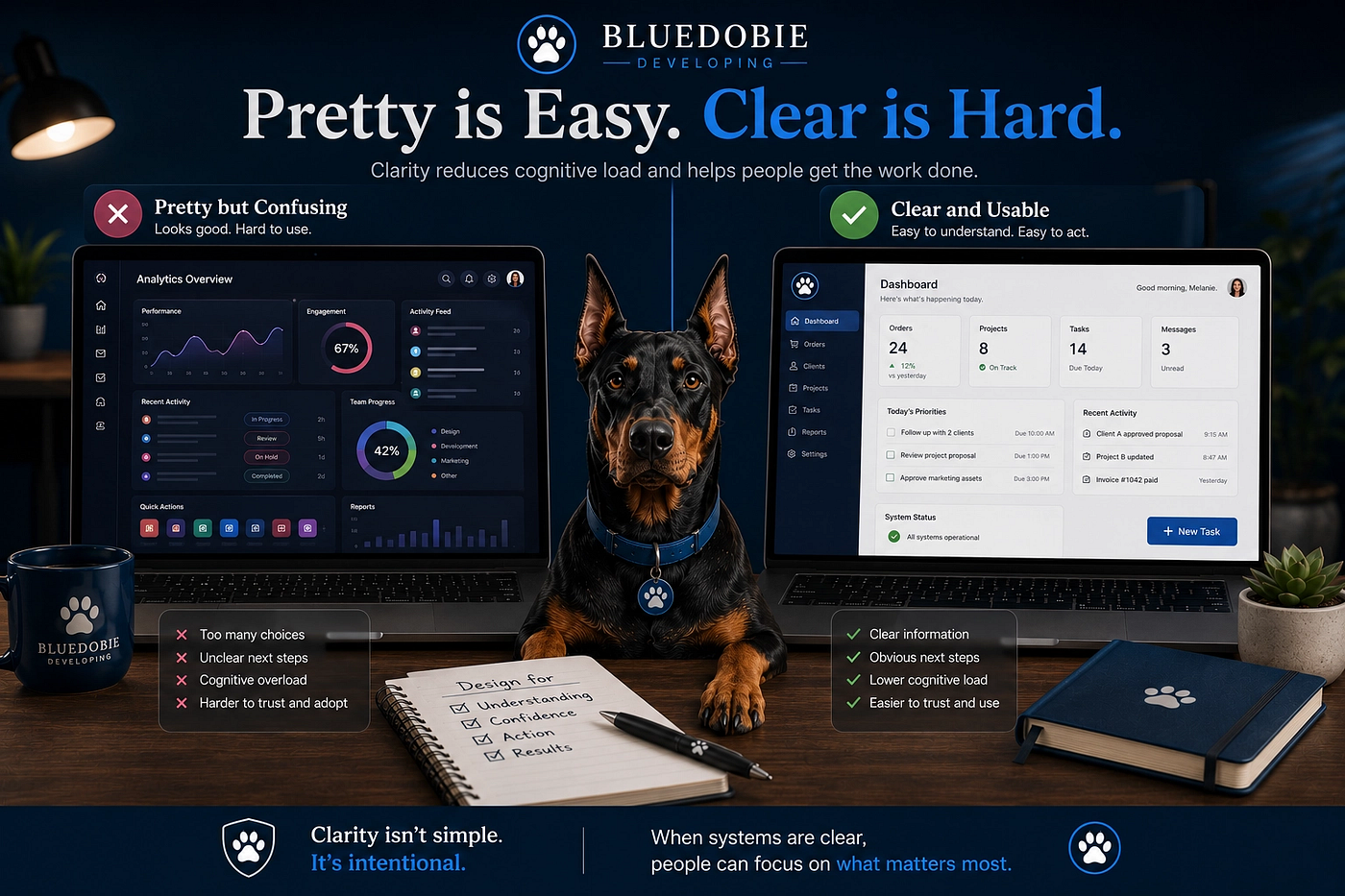 Pretty is Easy; Clear is Hard