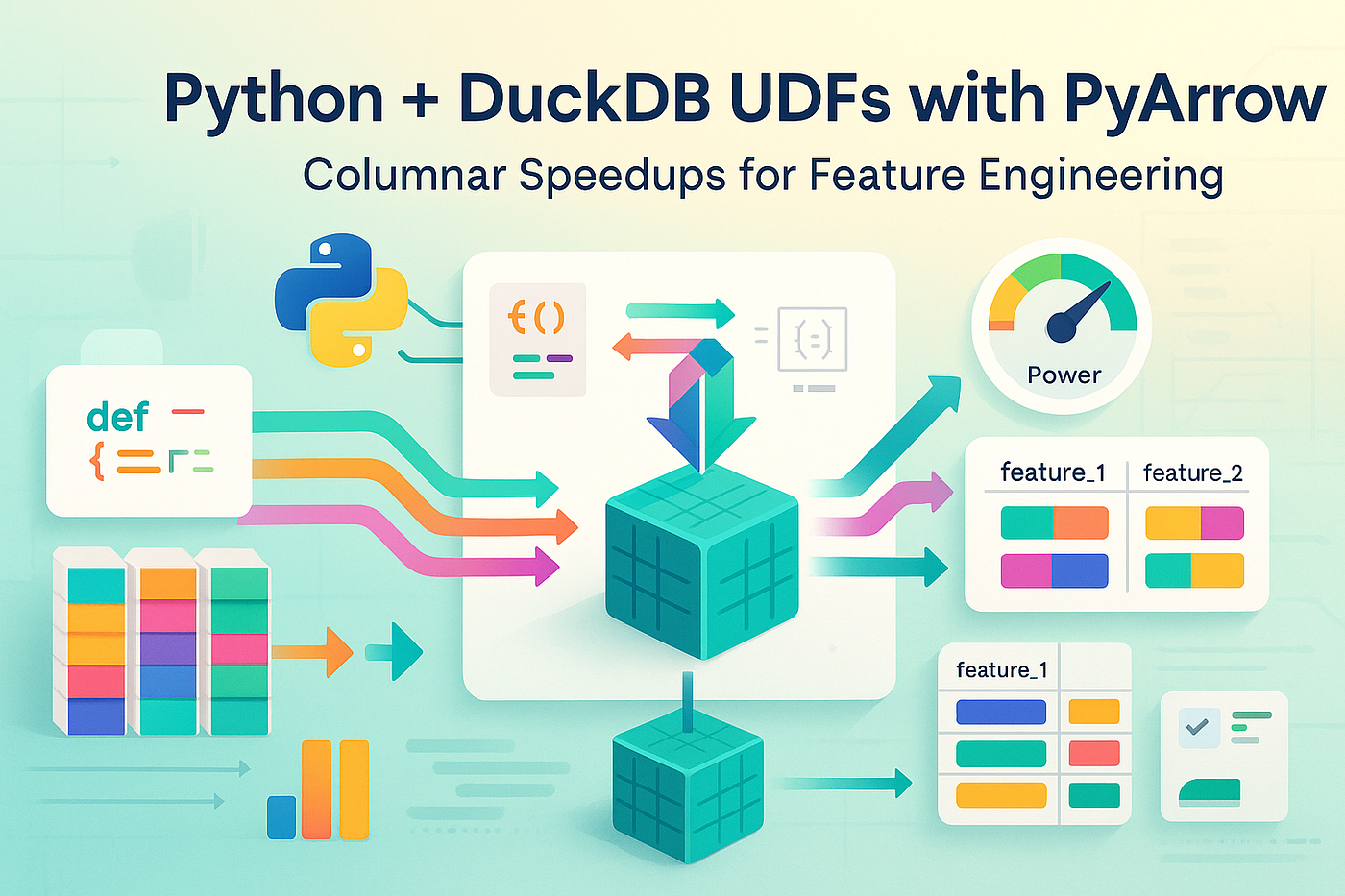 Python + DuckDB UDFs with PyArrow: Columnar Speedups for Feature Engineering