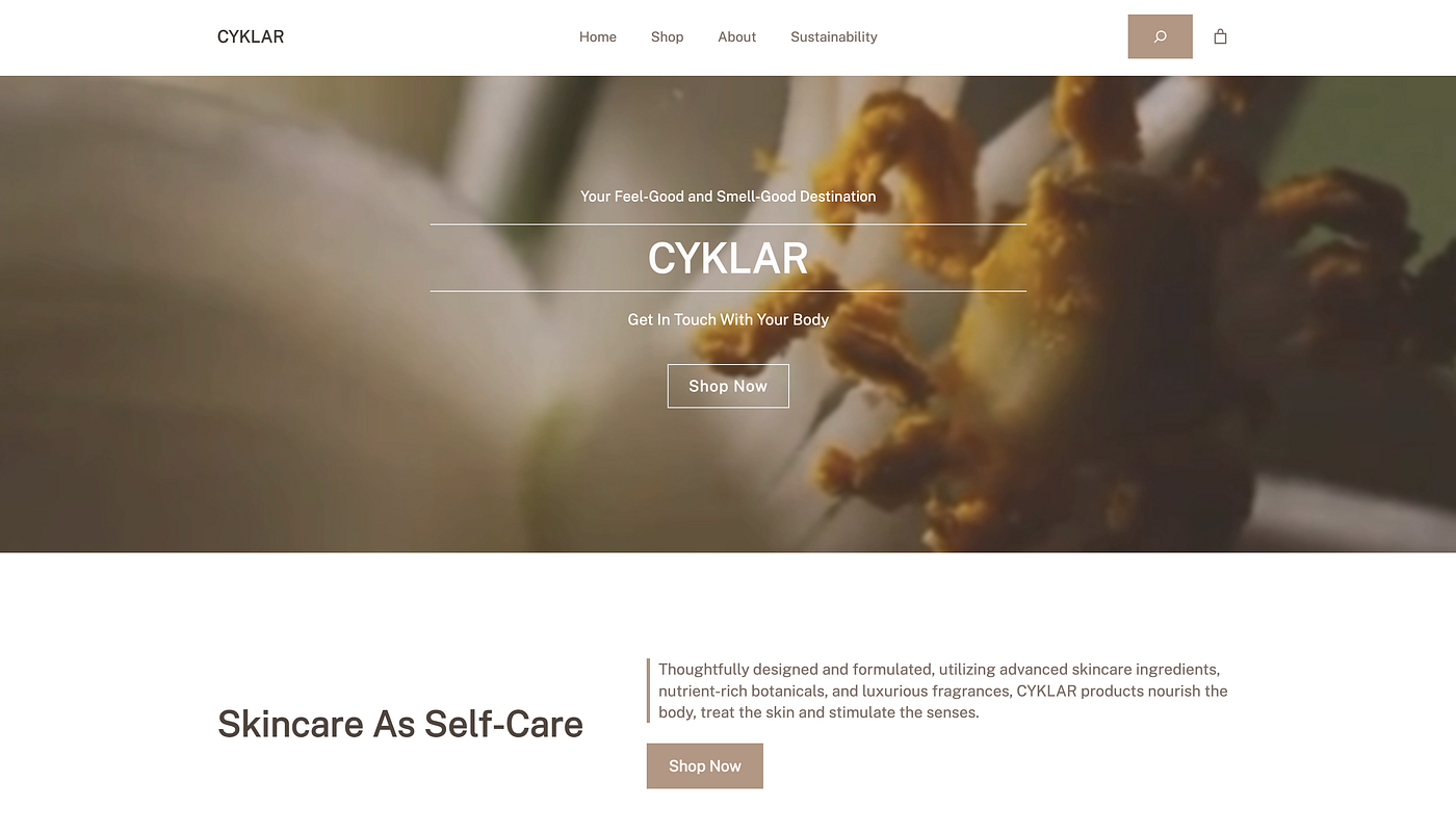CYKLAR Home Page— https://erinkhall.com/project-three/commerce/