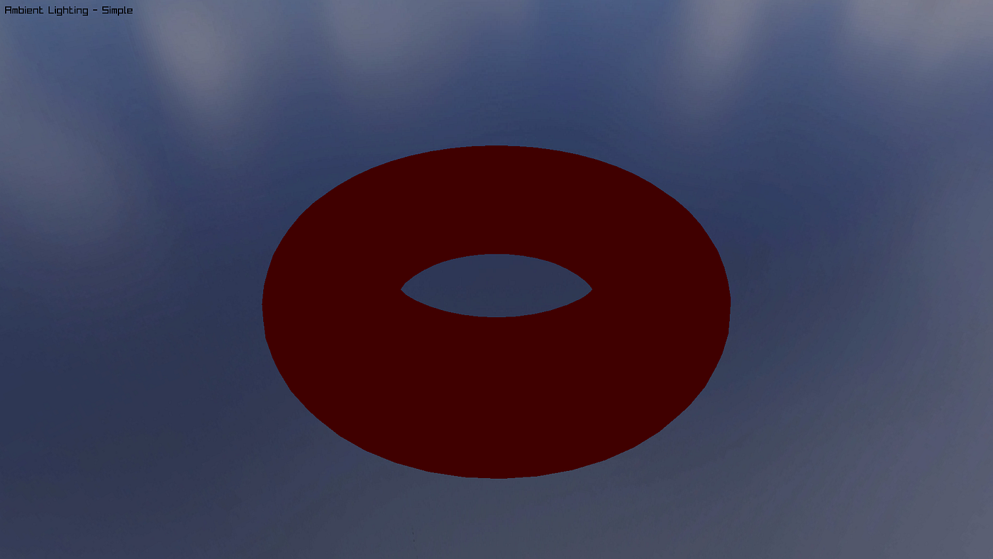Fig 2: Constant ambient light on a torus.