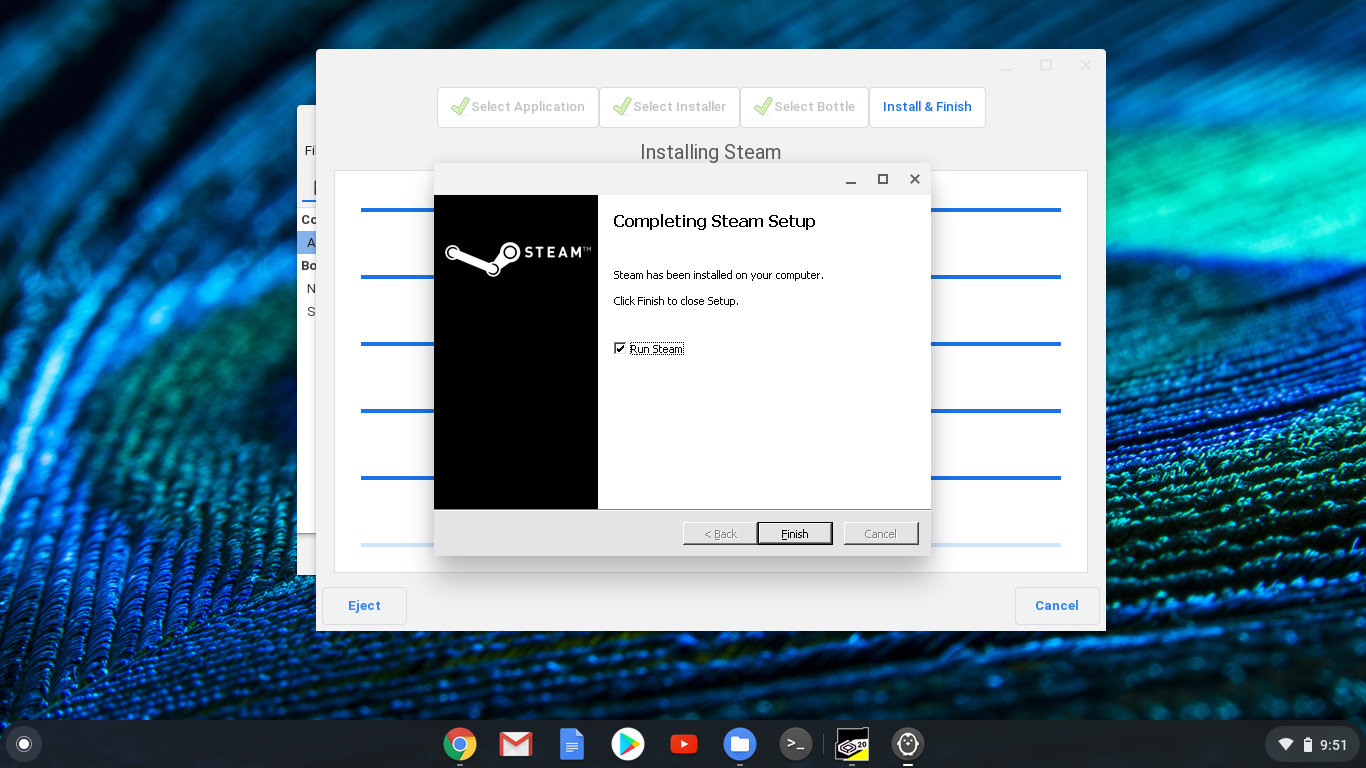 Install Windows' Steam on Chrome OS