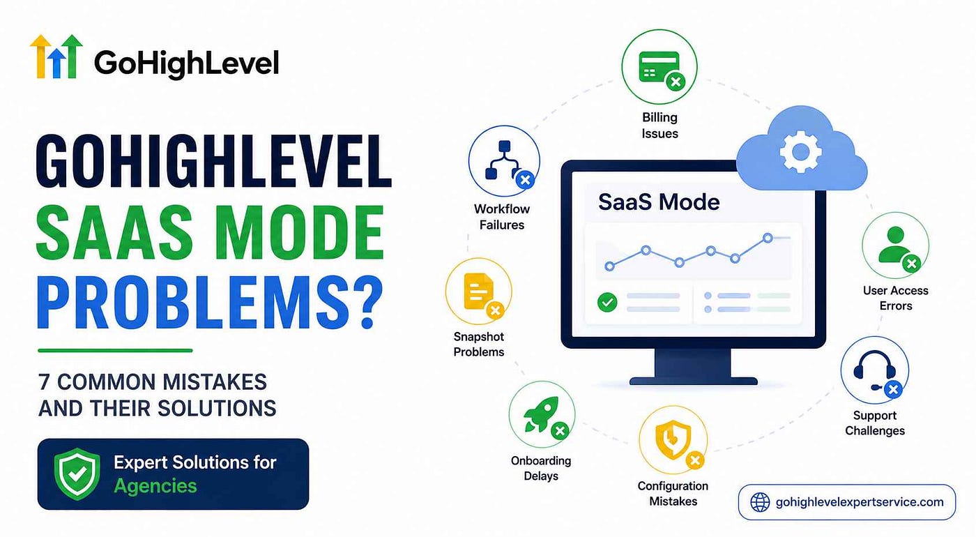 GoHighLevel SaaS Mode Problems: 7 Common Mistakes and Their Solutions
