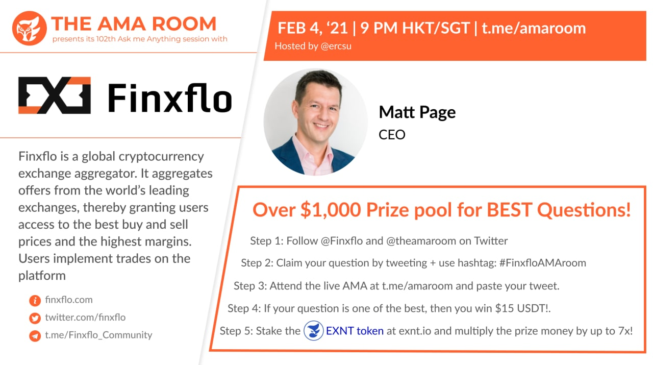 Finxflo with Matt Page. Finxflo is a global cryptocurrency… | by Steven Jim  | The AMA Room | Medium