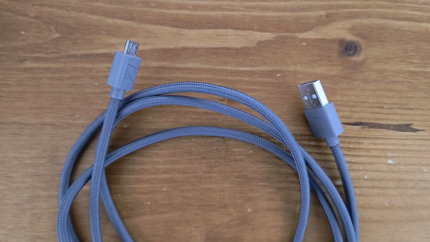 MicroB — USB A cable.