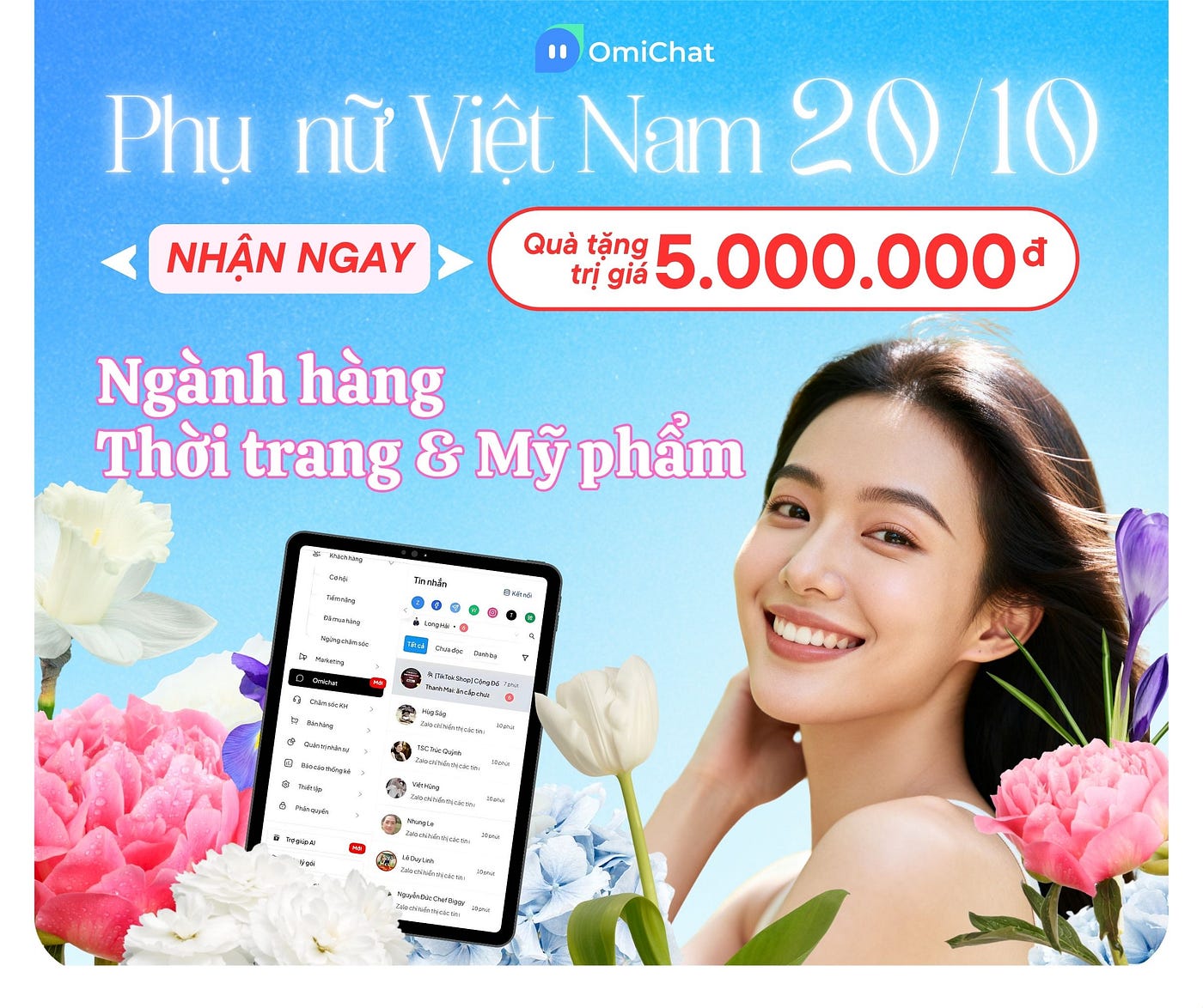 20/10 — Tặng 5.000.000đ Cho Chủ Shop Thời Trang & Mỹ Phẩm Đang Bán Hàng Qua Zalo