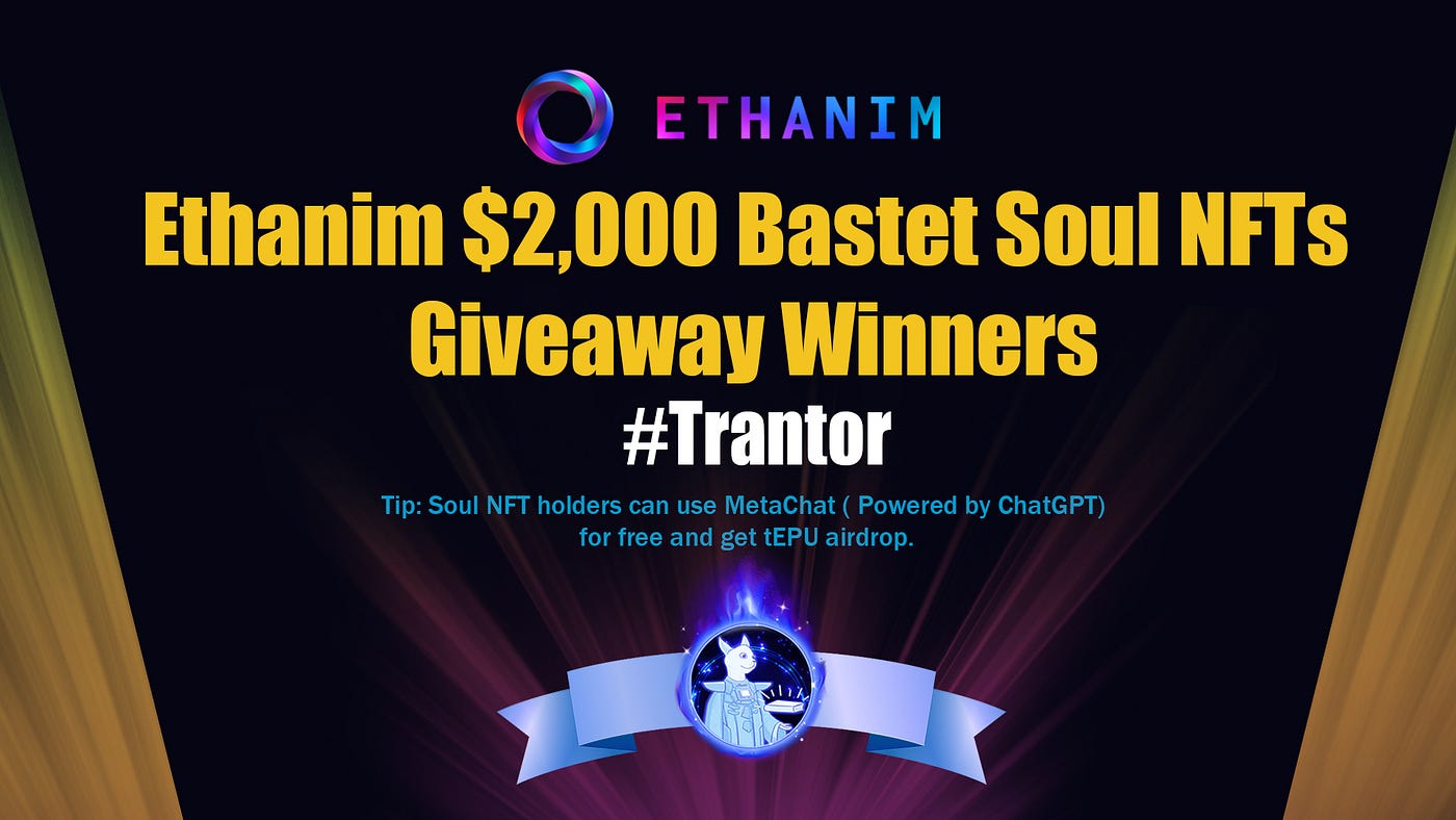 🏆 Ethanim $2,000 Soul NFT Giveaway Winners 🏆Phase 11 Trantor