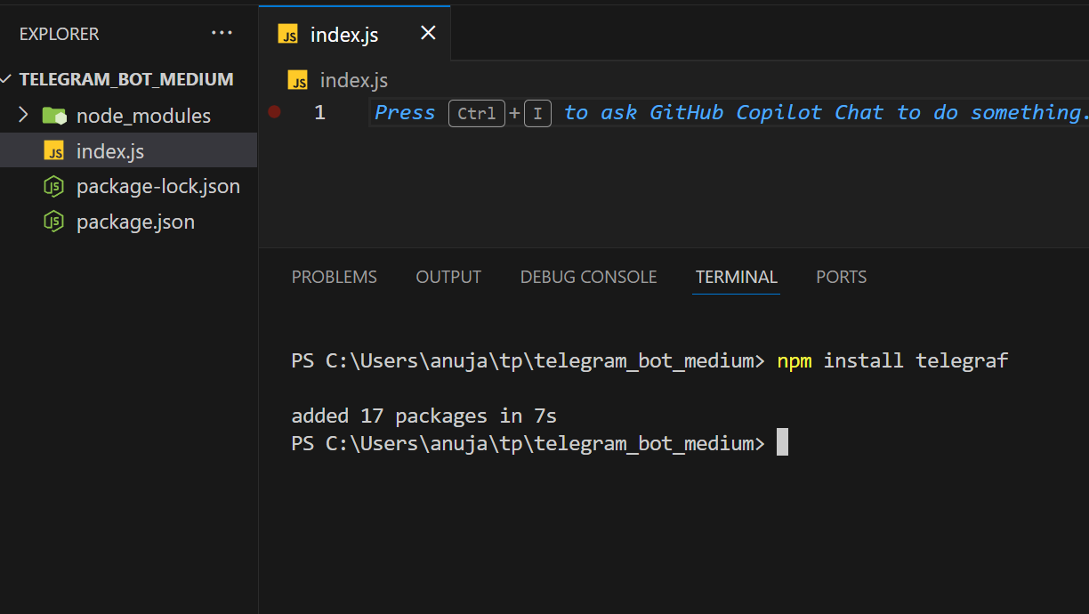 bolț consolă telegramă form in node js vitamină prescurta Monitor