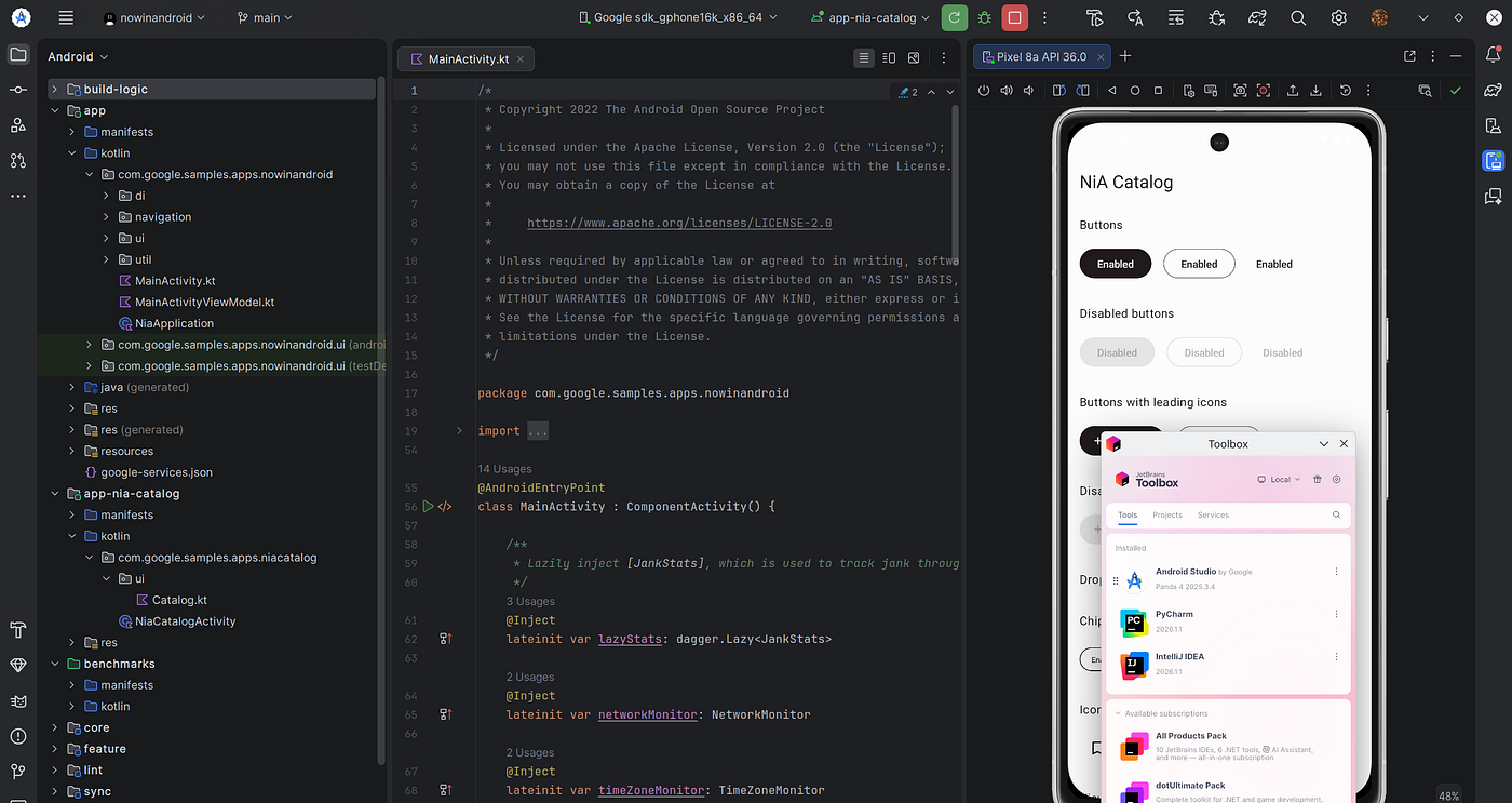 Toolbox makes installing & updating Android Studio and others easier
