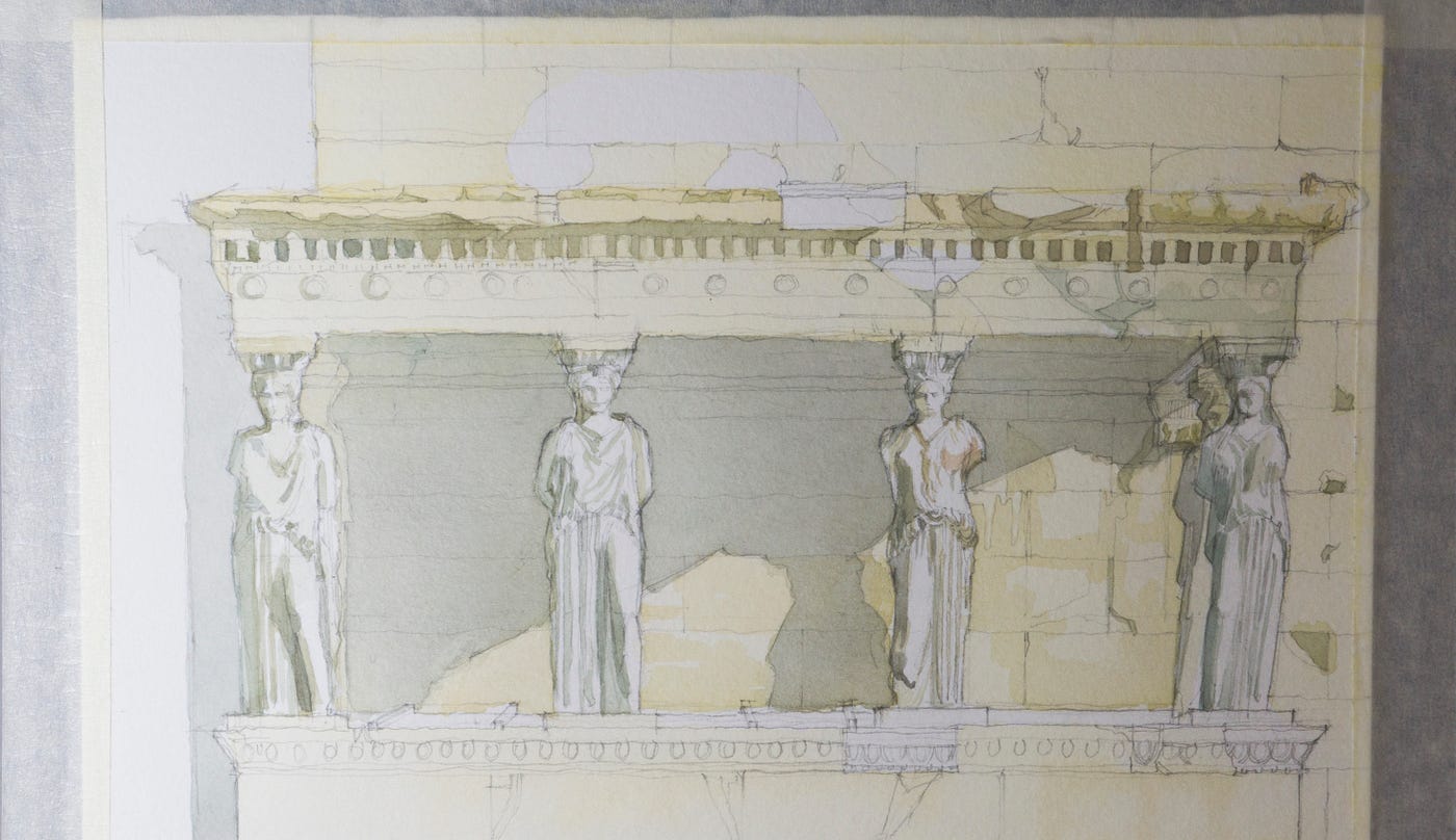 Monuments in Watercolor EP # 04 Porch of The Maidens (at