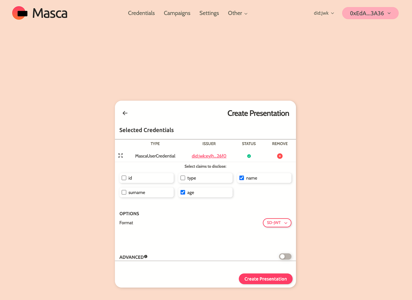 Masca Integrates SD-JWT: Selective Disclosure for Privacy-Preserving Credential Sharing