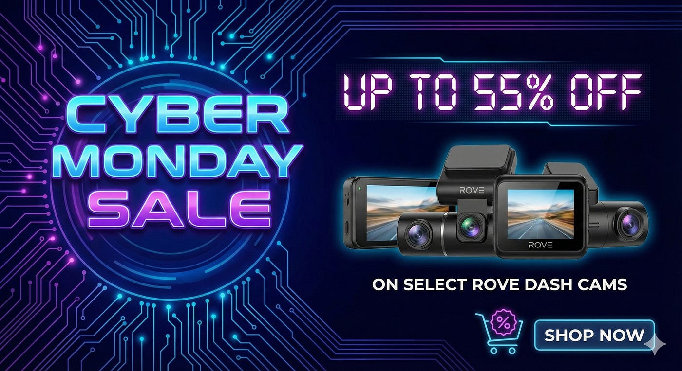Rove Dash Cam Announces Massive Cyber Monday 2025 Sale: Up to 55% Off Award-Winning Vehicle…