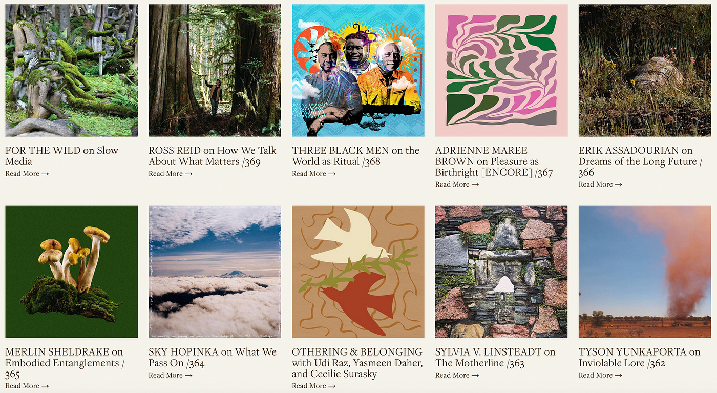 Screenshot of the latest episodes of For The Wild podcast.