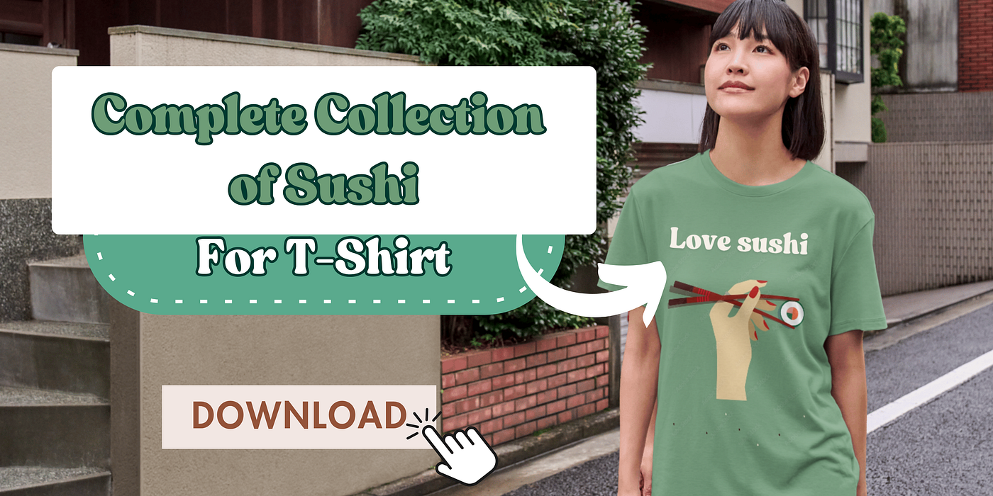 🍣 Download High-Quality Sushi Illustrations for T-Shirt Designs (PNG Format)