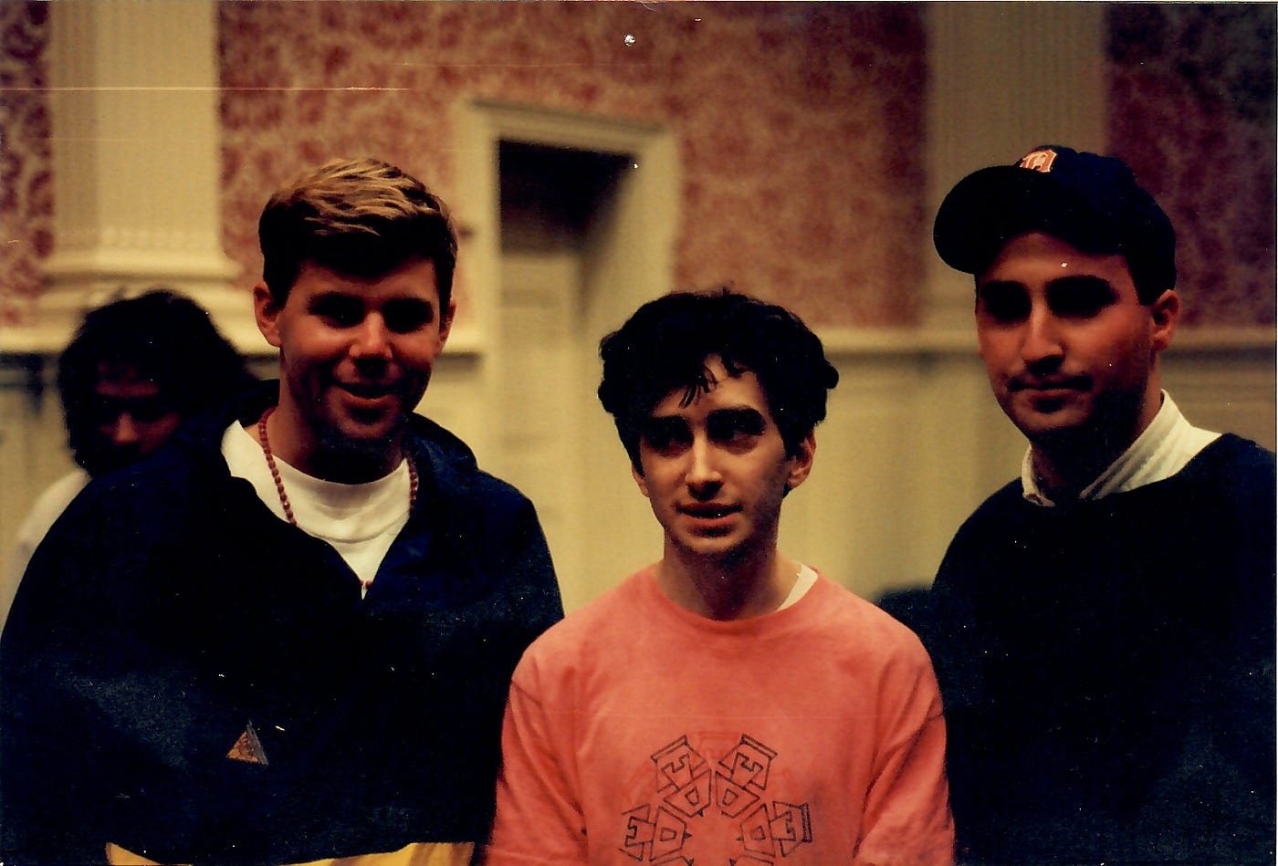 Shawn Collins, Joe Genaro, and Chris Banko after the Dead Milkmen played