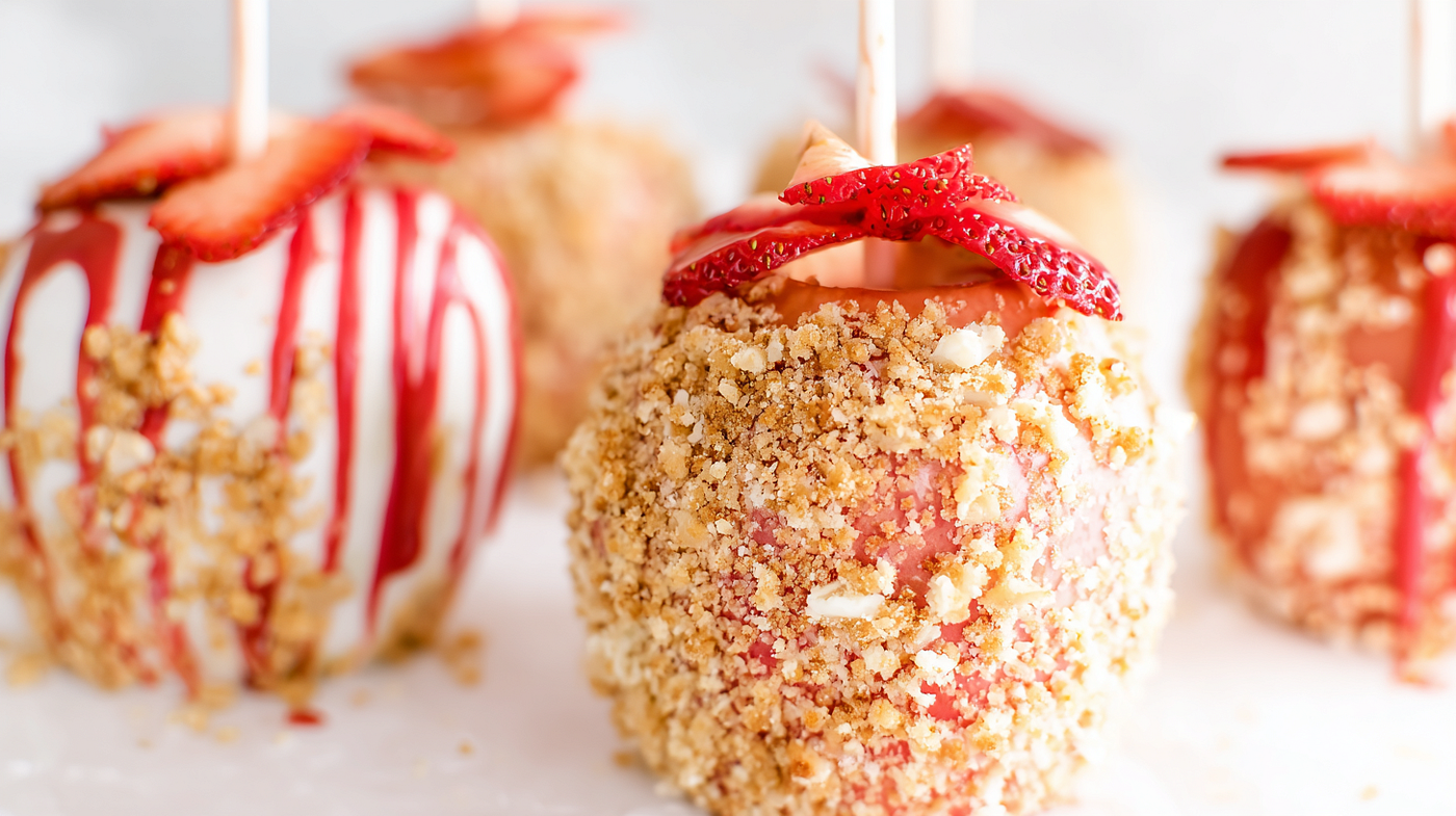 Strawberry Shortcake Caramel Apple Recipe — Sweet Crunchy Delight