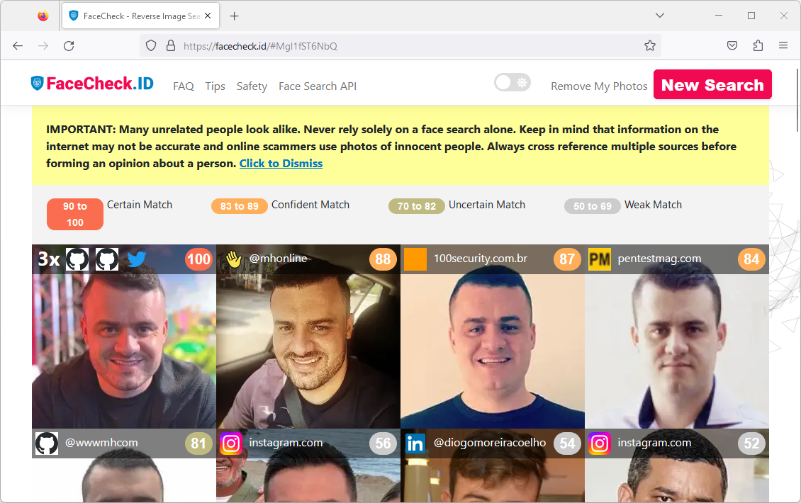 FaceCheck — Encontre pessoas online pela foto - 100security - Medium