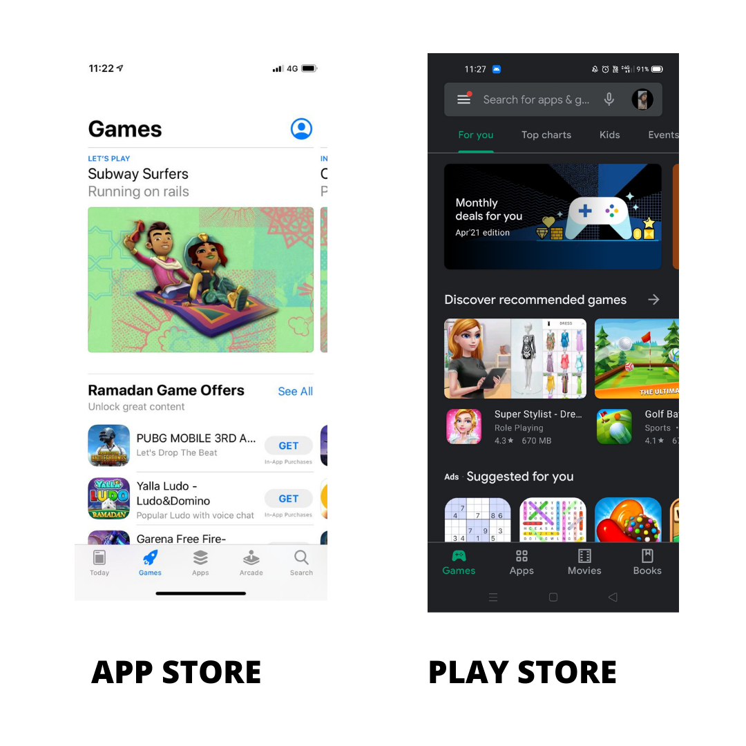 IOS APP STORE VS. GOOGLE PLAY STORE: UX REVIEW, by CreateBytes