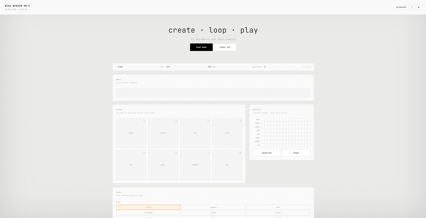 mk-1: the web synthesizer n0body plays. Source: n0body: when AI stops being a tool and becomes the artist | by Nicolás Bronzina | Medium