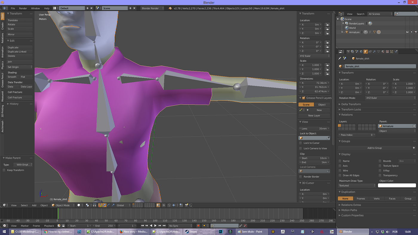 Blender Tip: Transfer Weights. 1 — Rig the cloth the same way as the… | by  Larissa Redeker | Medium